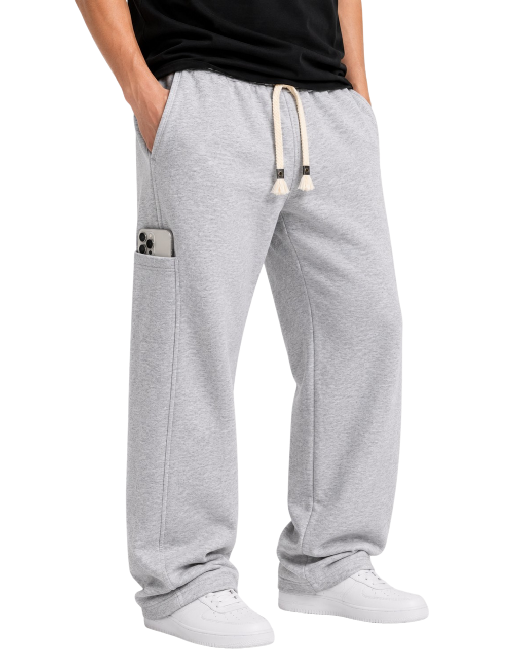 Cairoon Wide-Leg Sweatpants with Hidden Pocket
